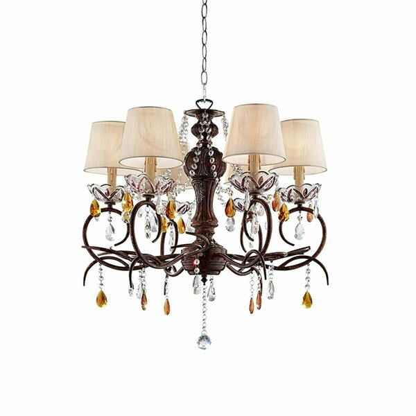 Yhior 27 in. Magnolia Crystal Bronze Ceiling Lamp YH3118902
